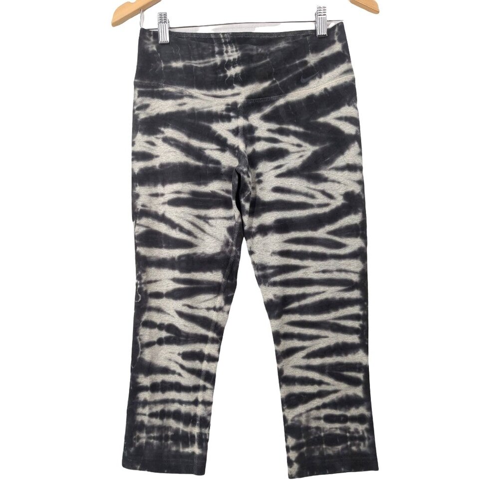 Nike Capri Leggings Womens S Tie Dye Gray White Dri Fit‎ Athletic Athleisure